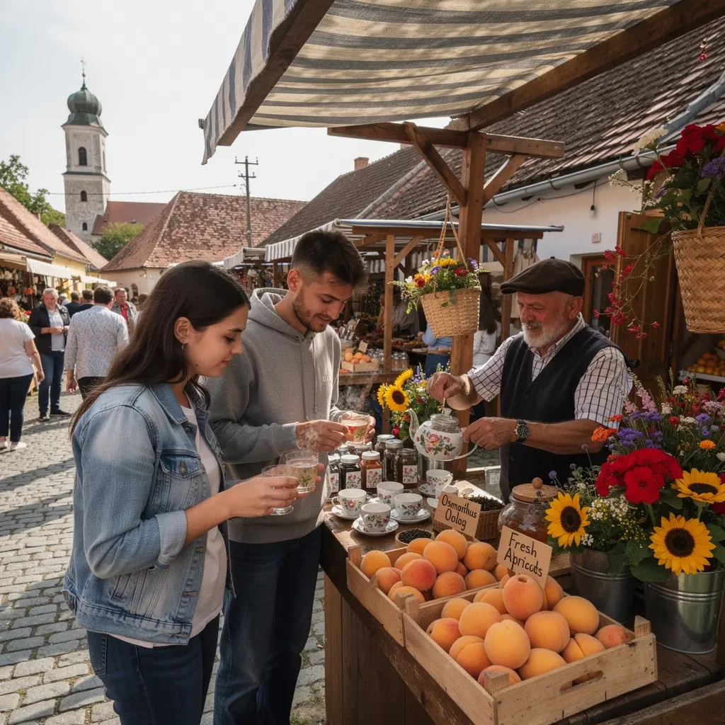Színes teáscsésze, tele Oolong teával, amelyben a barack és a virágok íze dominál.